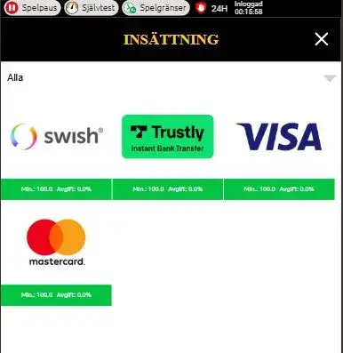 MegaCasino betalningsmetoder