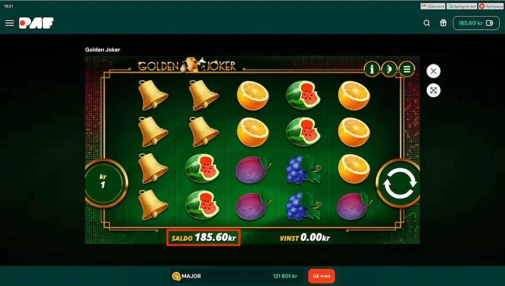 Paf välkomstbonus vinst