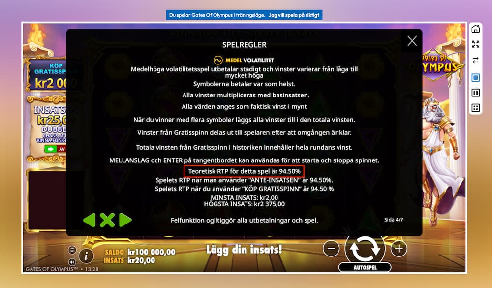 Gates of Olympus RTP: 94,5 %