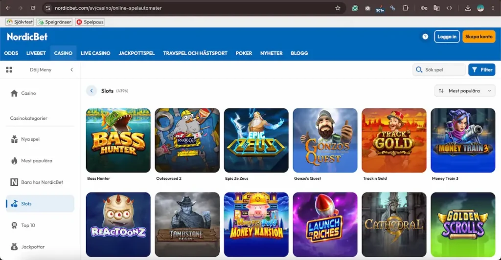 NordicBet slots