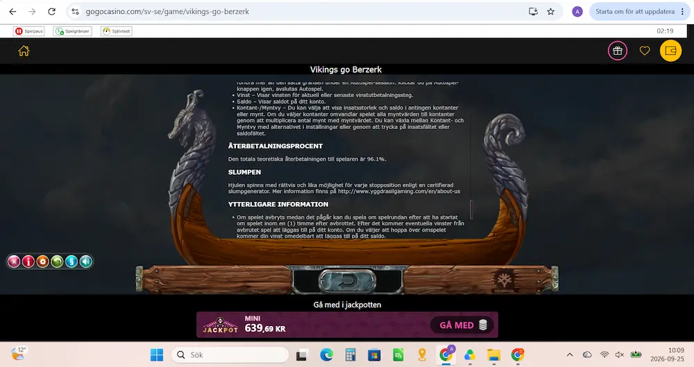Vikings go Berzerk RTP: 96.1 %