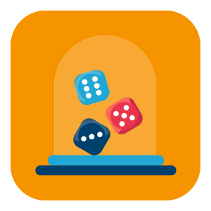 Orange ikon - 3 tarningar i farger - Sic Bo - casinospel online guide