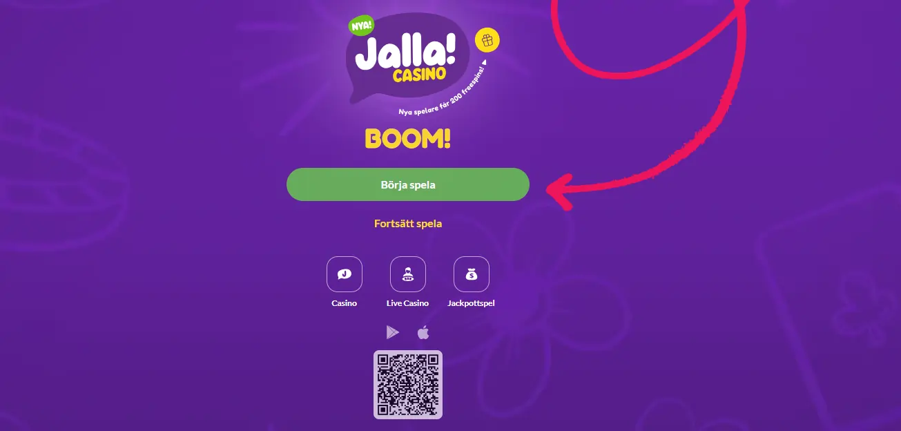 Jalla casino startsida