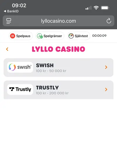 Lyllo casino insattnng