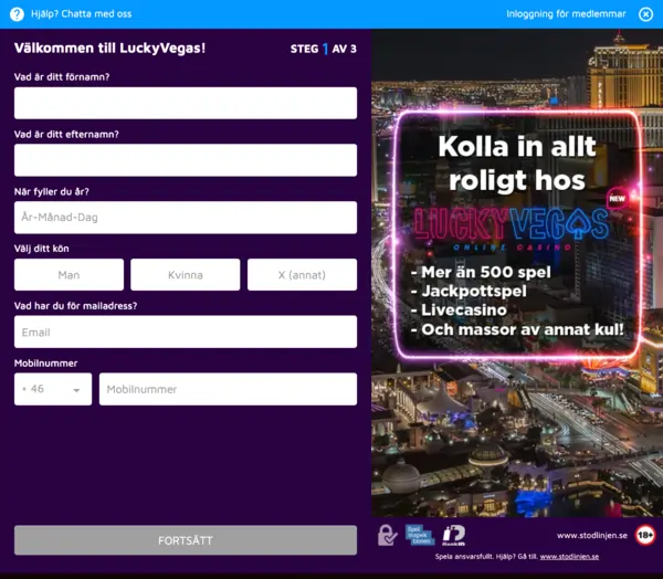 Registrering lucky vegas casino