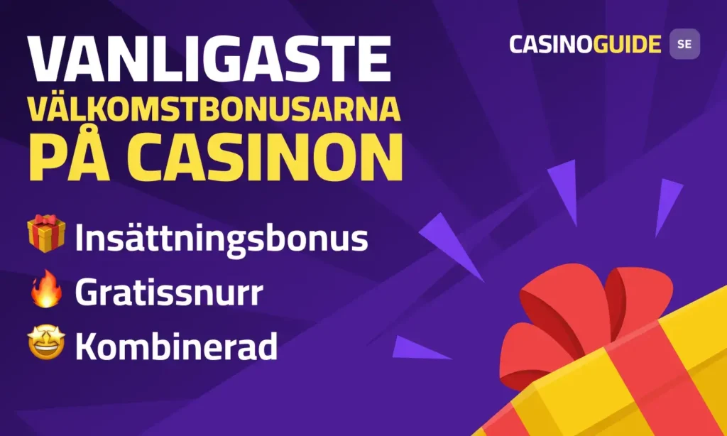Vanligaste välkomstbonusarna på casino