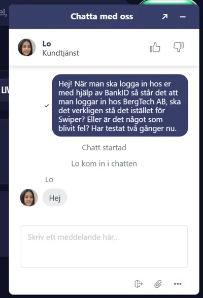 Swiper casino test chat