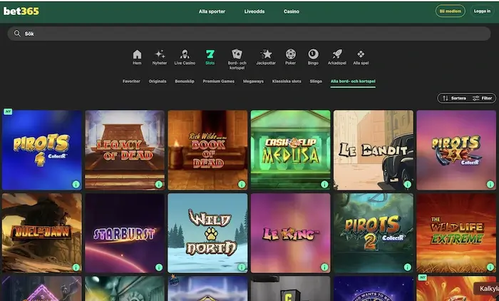 Test av RTP hos Bet365