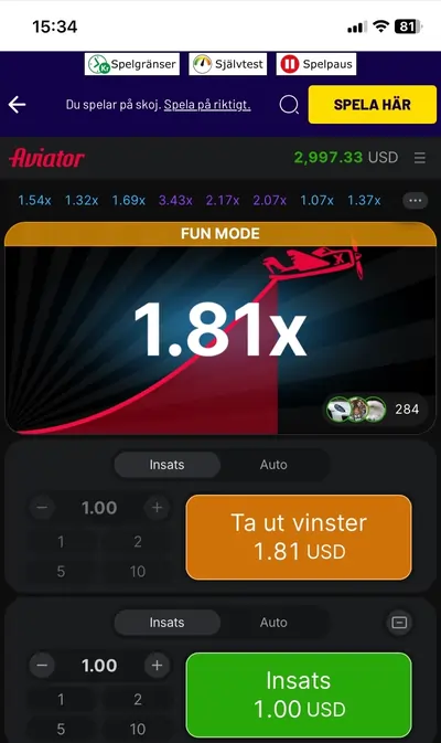 Spribe crash game i mobilen