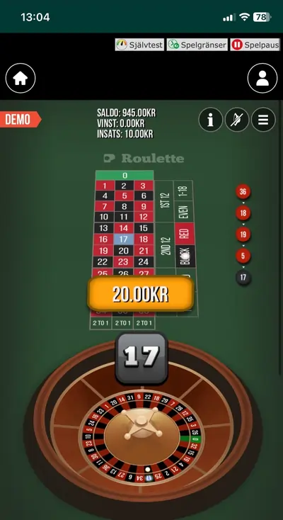 Roulette i mobilen vinst