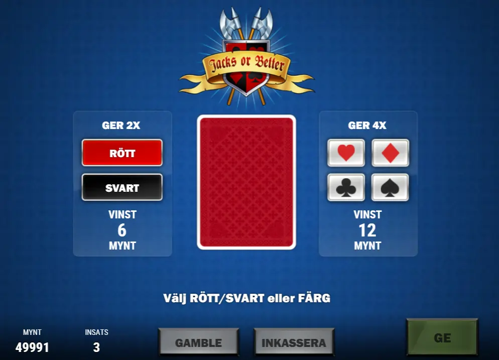 Gamble i jacks or better