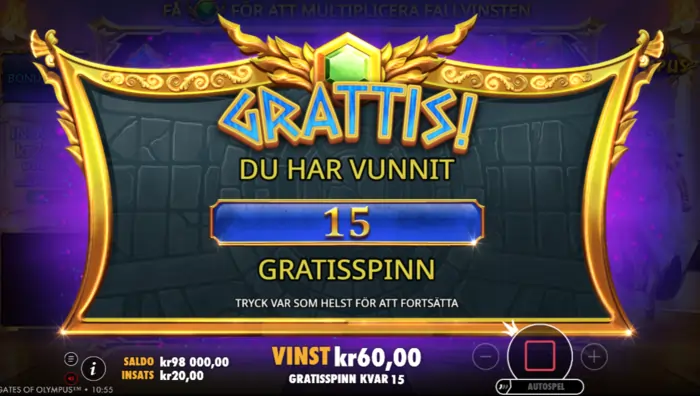 gates of olympus 15 free spins