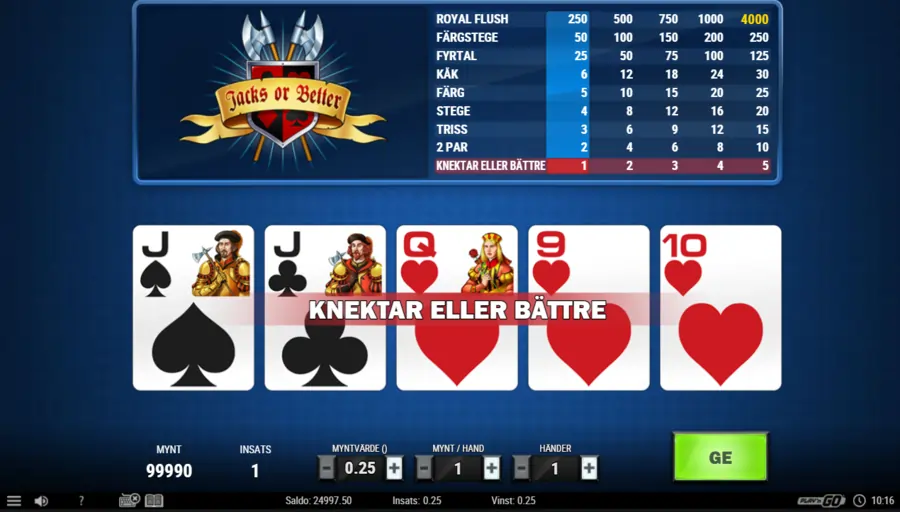 Videopoker vinst