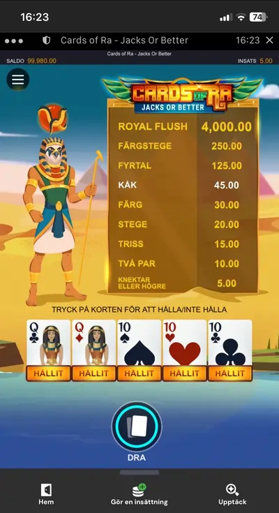 Spela videopoker pa mobilen