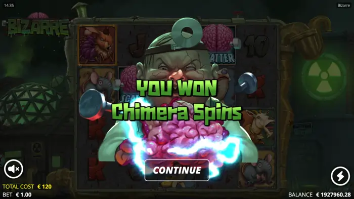 Bizarre slot chimera spins