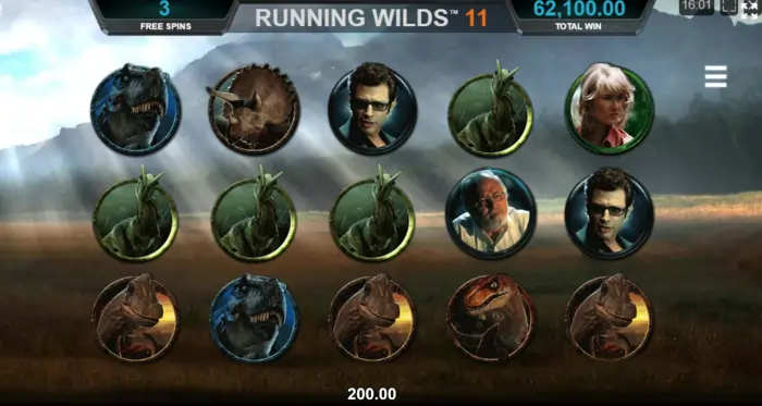 Running wilds jurassic park slot