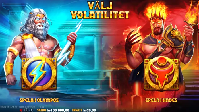 zeus vs hades volatilitet