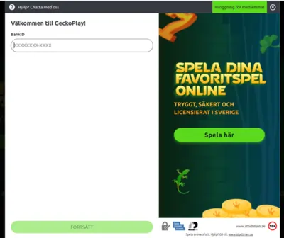 registrering geckoplay casino