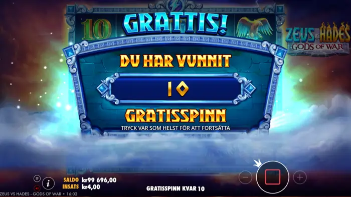 Zeus vs hades free spins