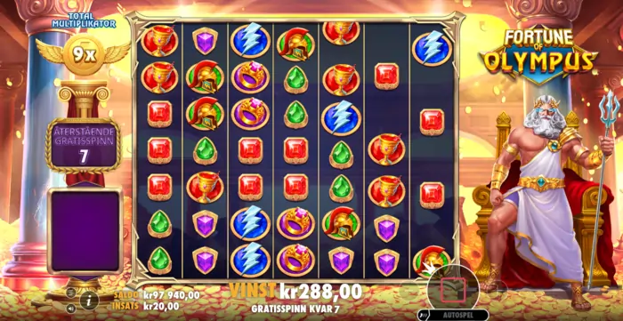 Fortune of olympus free spins