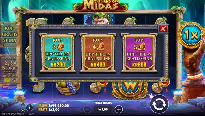 hand of midas bonuskop
