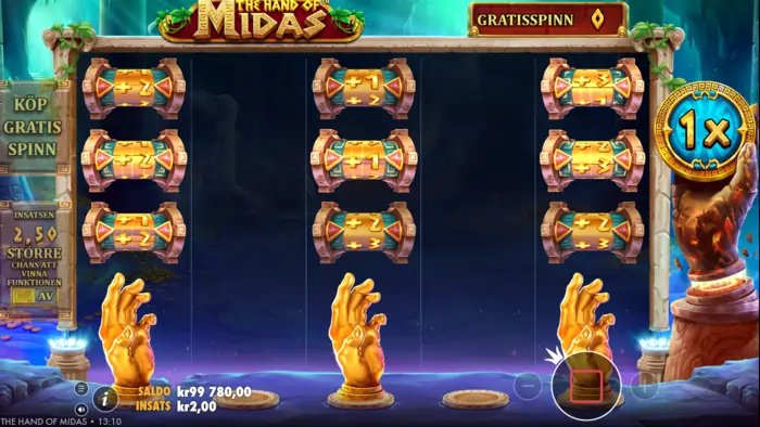 Hand of Midas free spins