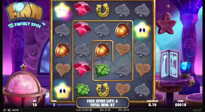 Finn and the swirly spin free spins