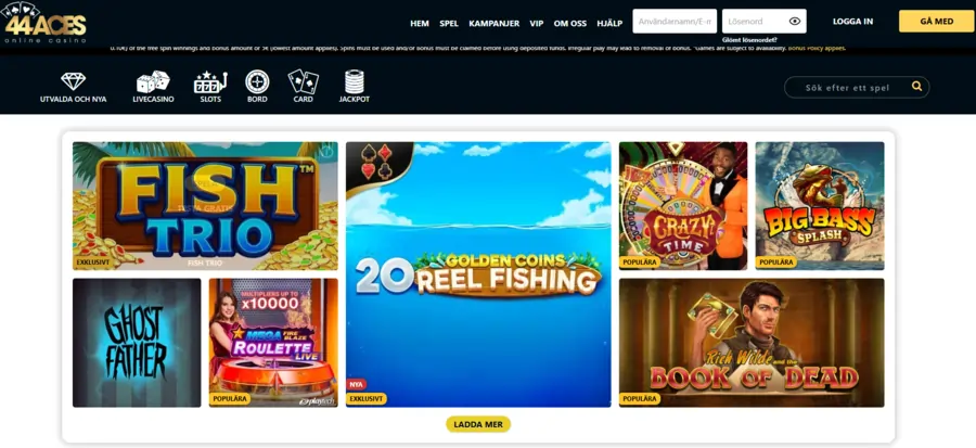 44Aces Casino Sverige