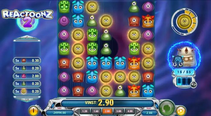 Reactoonz 2 Fluktometer