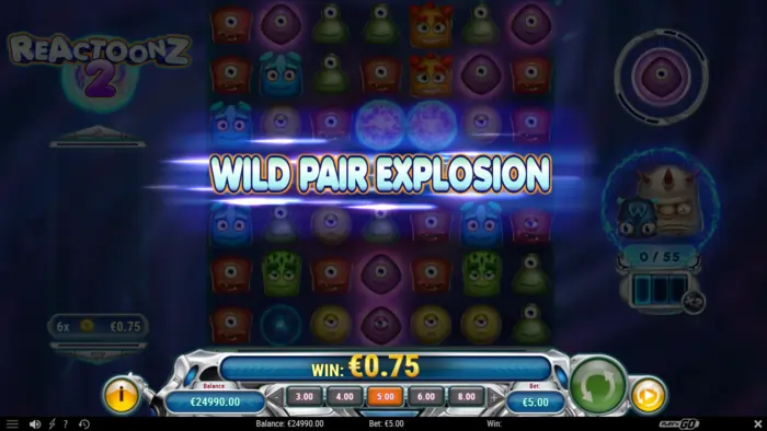 Wild pair explosion Reactoonz 2