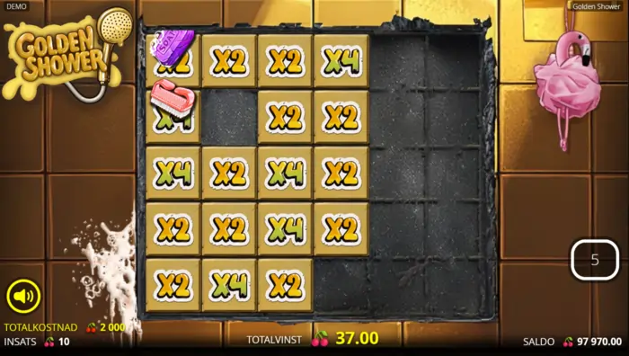 gold spins golden shower