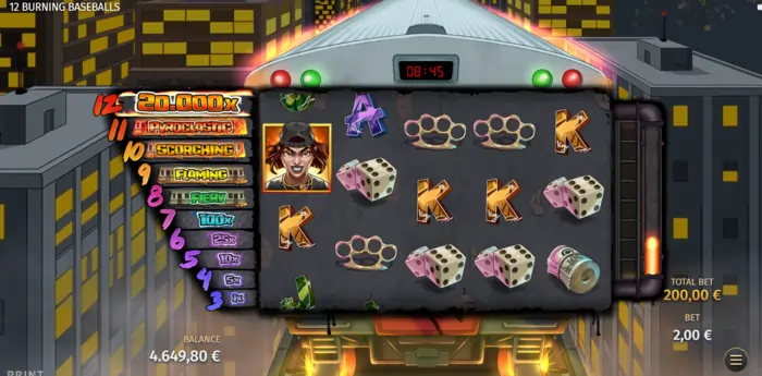 12 burning baseballs free spins