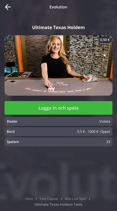 Betsson texas holdem mobilen