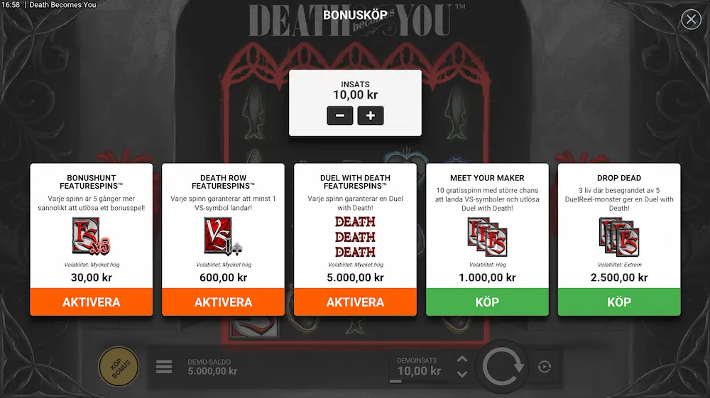 Death Becomes You bonusköp