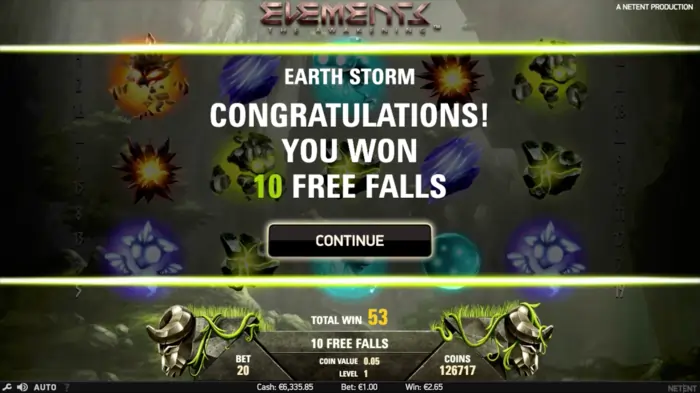 earth storm free falls elements