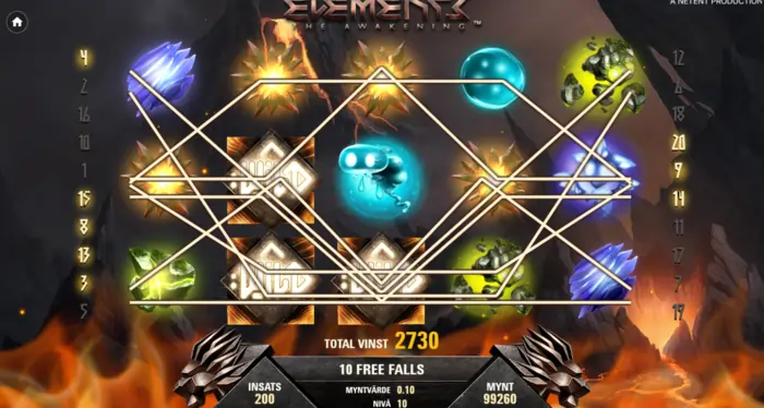 Free fall vinst elements slot