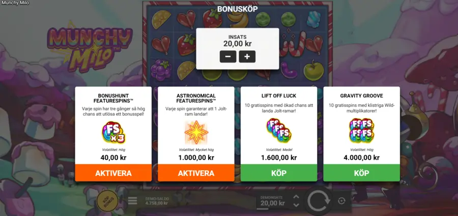 Bonuskop Munchy Milo slot