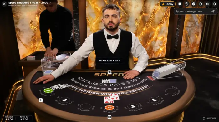 Speed Blackjack spelet startar