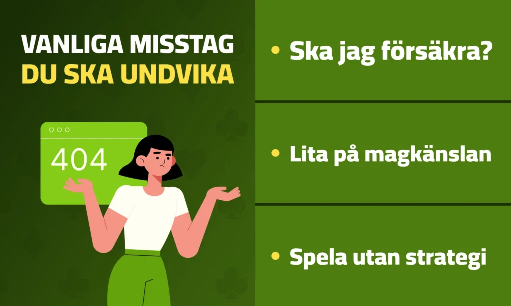 Undvik misstag blackjack strategi