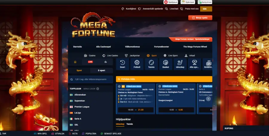 Mega Fortune betting