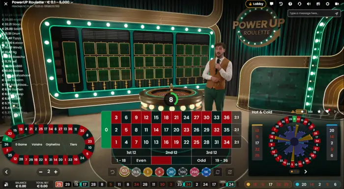 Power UP roulette inledande runda