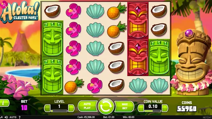 Screenshot aloha cluster pays slot