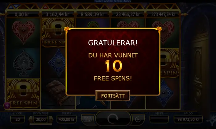 free spins Holmes and the stolen