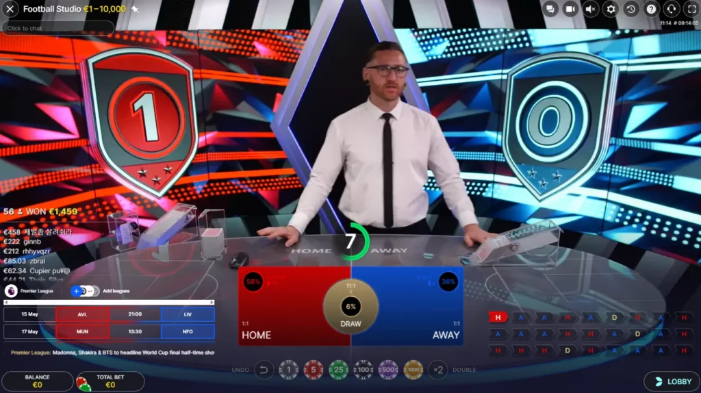 Football studio live insats