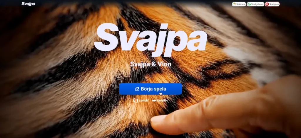 Svajpa Casino registrering steg 1