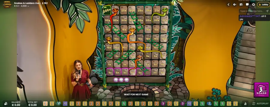 Board bonusspel snakes and ladders