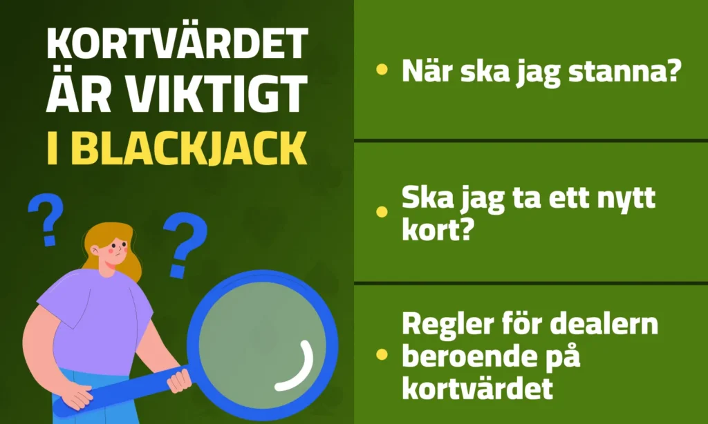 Kortvarde viktigt i blackjack