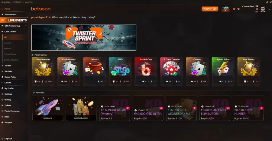 Pokerklient Betsson poker