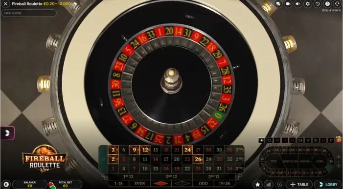 Roulettehjul Fireball roulette