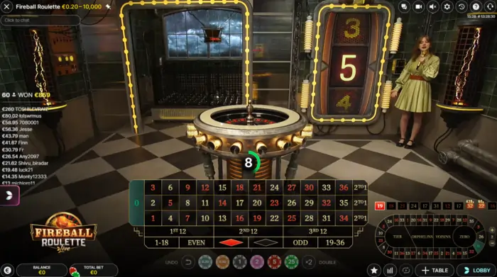 Fireball roulette insatser